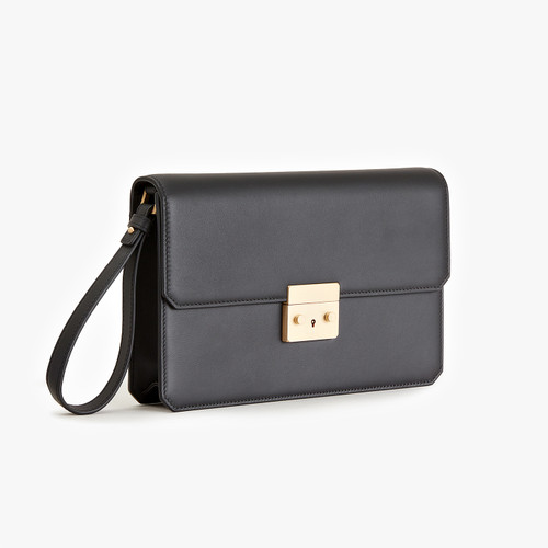Black calfskin clutch bag, "Classic Business"