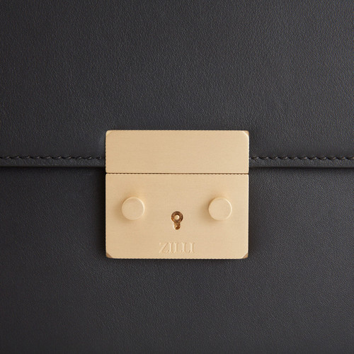 Black calfskin clutch bag, "Classic Business"