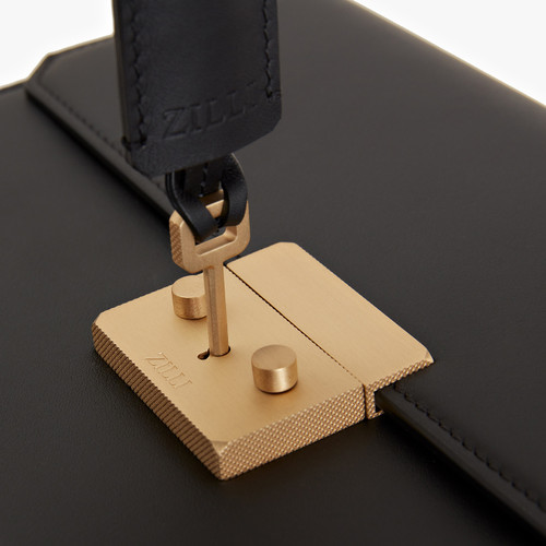 Black calfskin clutch bag, "Classic Business"