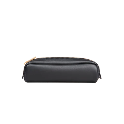 Black zipped pencil case, "ZILLI Satin brass"