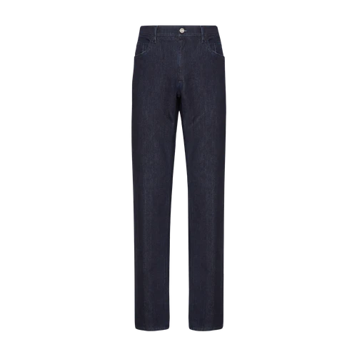 Navy blue jeans, hybrid cut, "Lion patch"