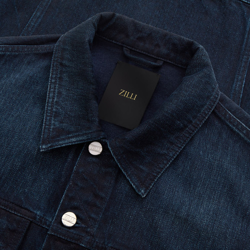 Dark  blue denim jacket with ZILLI patch