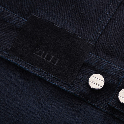 Dark Navy denim jacket with suede ZILLI patch