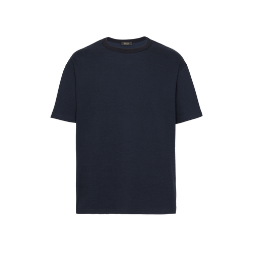 T-shirt à col rond marine foncé, motif imprimé "Fantasy"