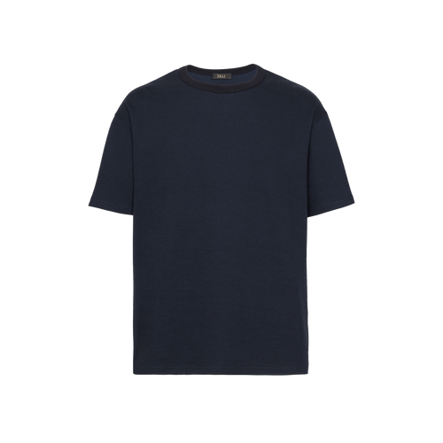 T-shirt à col rond marine foncé, motif imprimé "Fantasy"