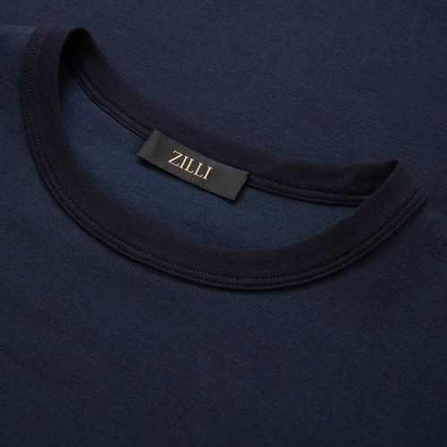 Dark navy round neck T-shirt, printed pattern "Fantasy"