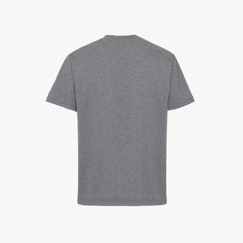 T-shirt à col rond gris anthracite, broderie "ZILLI Crest".
