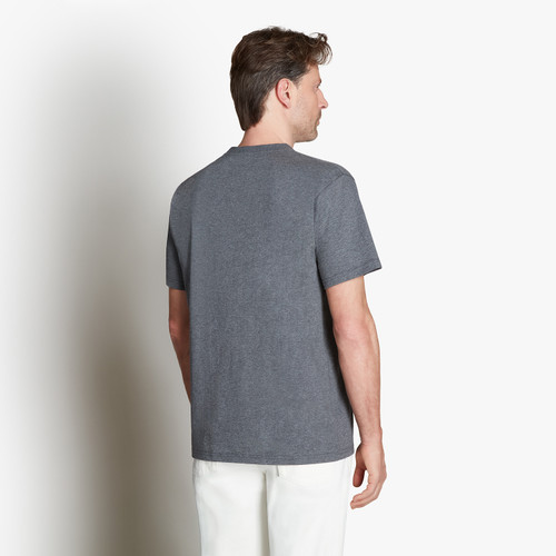 Anthracite grey round-neck T-shirt, "ZILLI Crest" embroidery