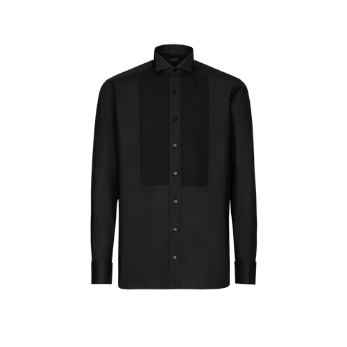 Black tuxedo shirt, with piquet breastplate Black tuxedo shirt, with piquet breastplate