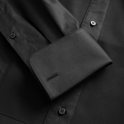 Black tuxedo shirt, with piquet breastplate Black tuxedo shirt, with piquet breastplate