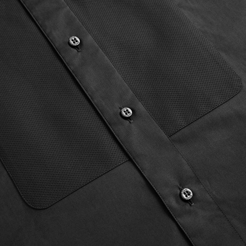 Black tuxedo shirt, with piquet breastplate