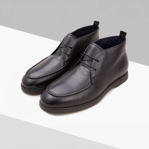 Black high derbies in deer, crocodile detail