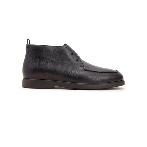 Black high derbies in deer, crocodile detail