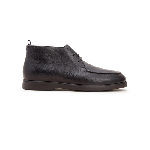 Black high derbies in deer, crocodile detail