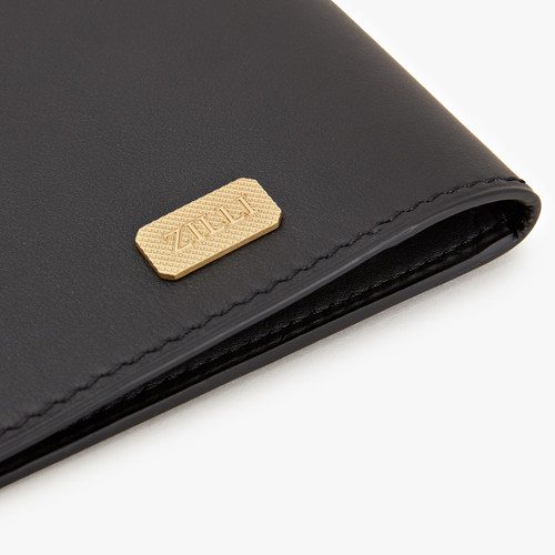 Black Passport holder, "Zilli Satin Brass"