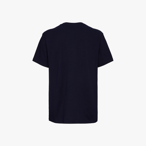 T-shirt à col rond marine foncé, broderie "ZILLI Crest".