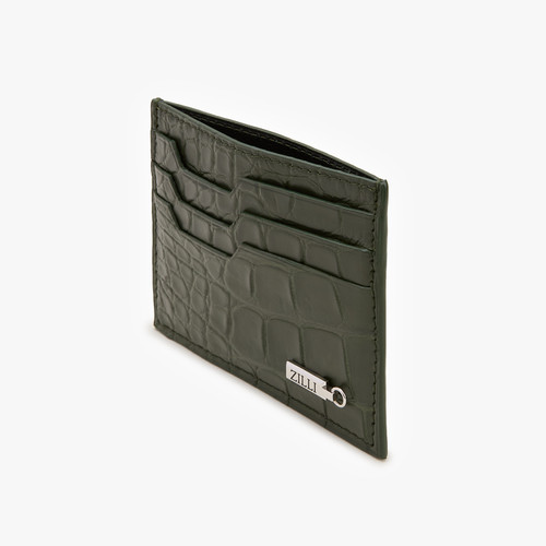 Dark Green crocodile CC7 credit card holder