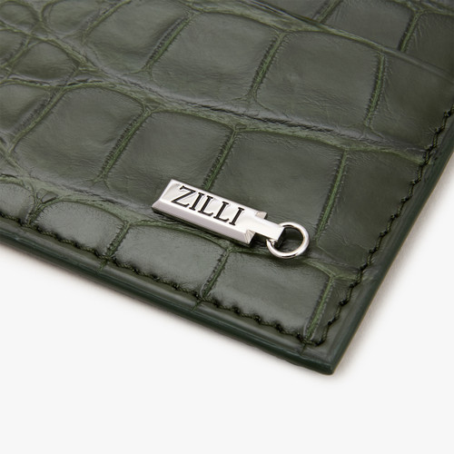 Dark Green alligator CC7 credit card holder