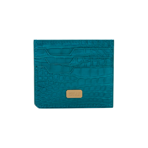Teal crocodile CC7 credit card holder