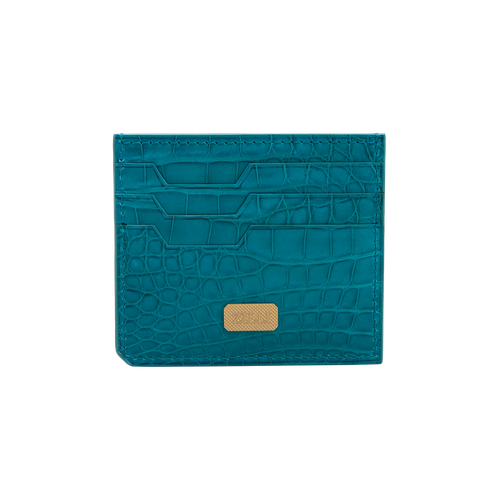 Teal alligator CC7 credit card holder