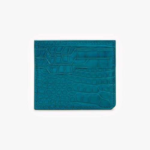 Teal alligator CC7 credit card holder