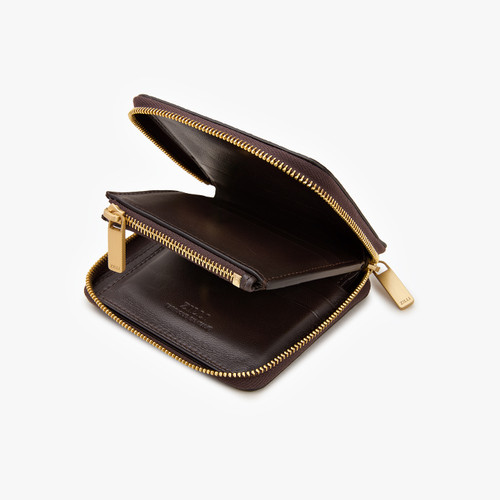 Brown zip around wallet, small size