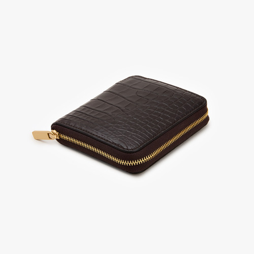 Brown zip around wallet, small size