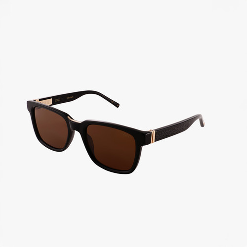 QUANG lunettes noires et or, verres bruns