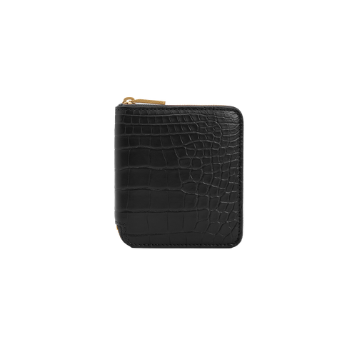 Crocodile black zip around wallet, small size Crocodile black zip around wallet, small size