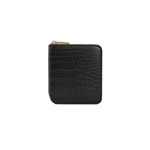 Alligator black zip around wallet, small size