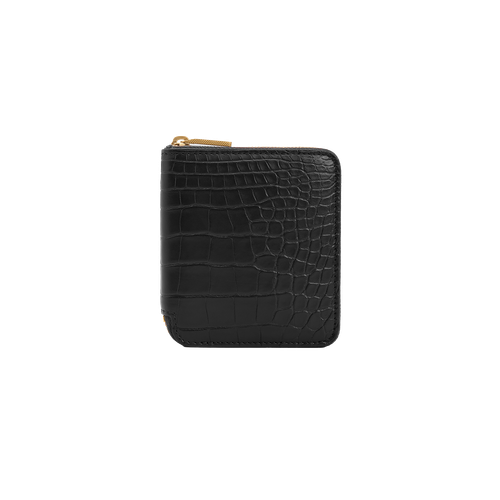 Alligator black zip around wallet, small size