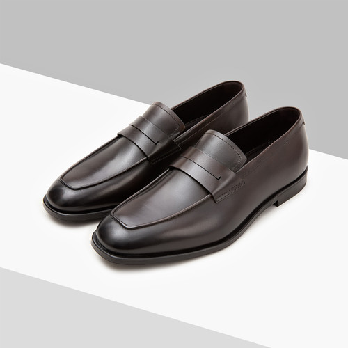 Dark brown hand dyed mocassins, "Laser Z"