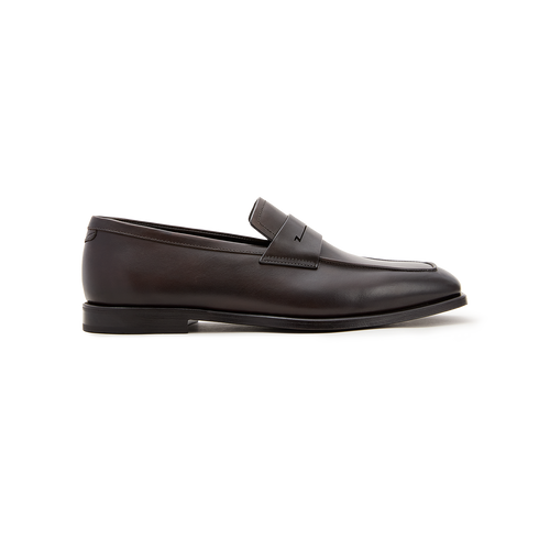 Dark brown hand dyed mocassins, "Laser Z"