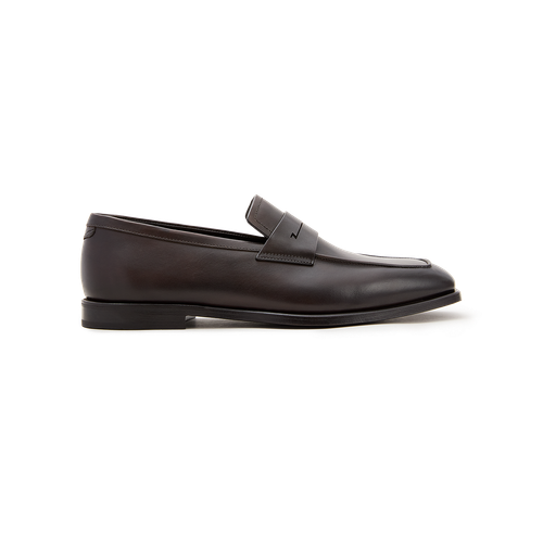 Dark brown hand dyed mocassins, "Laser Z"