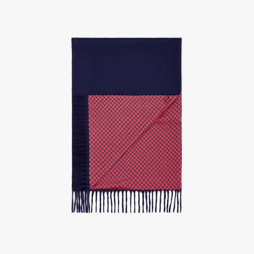 Navy blue fringed scarf