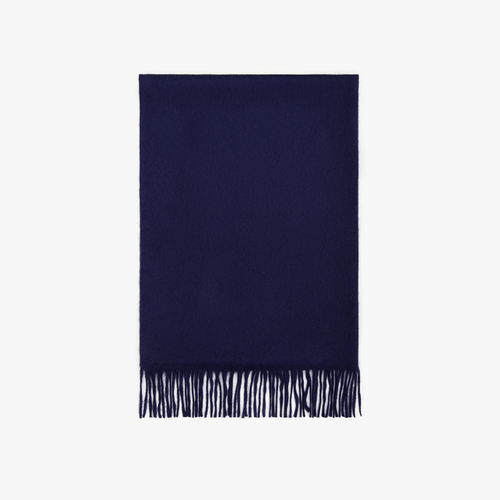 Navy blue fringed scarf