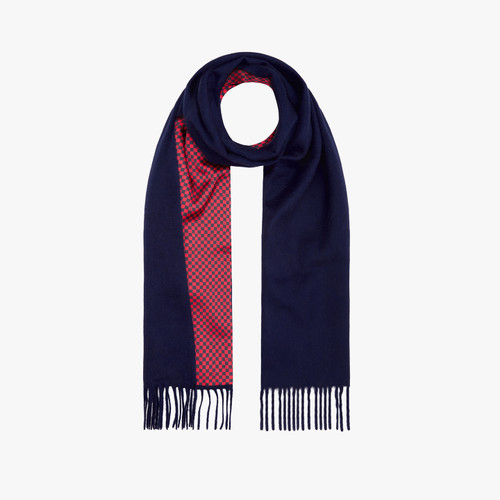 Navy blue fringed scarf