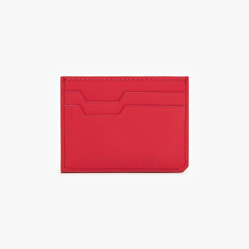 Red calfskin CC5 credit card holder