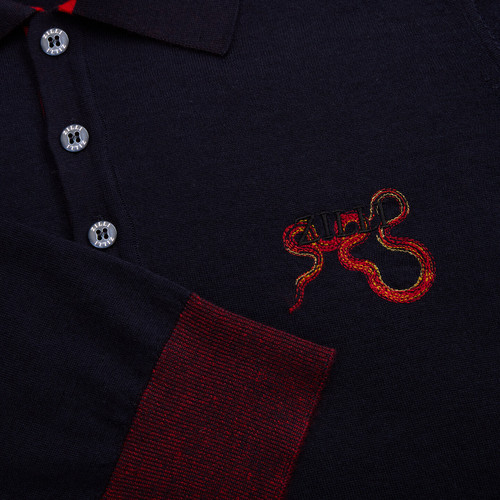 Navy blue buttoned polo  