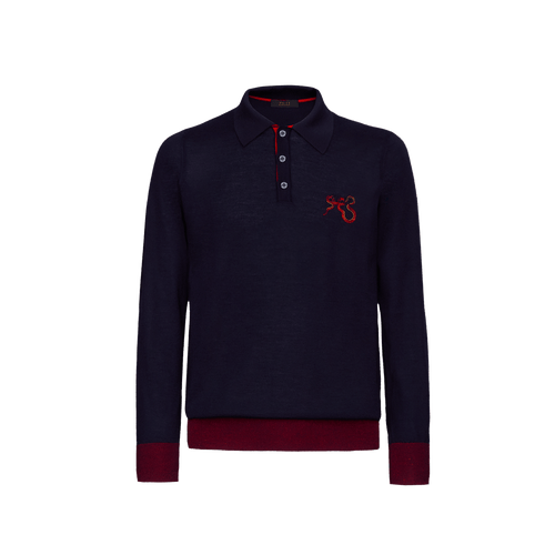 Navy blue buttoned polo  