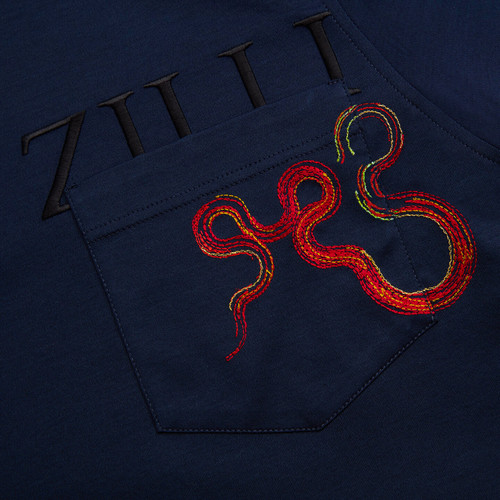 Dark navy T-Shirt, « Snake » embroidery Dark navy T-Shirt, « Snake » embroidery