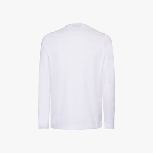 T-Shirt blanc, manches longues, broderie " serpent ".