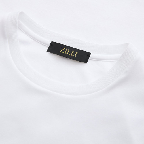 T-Shirt blanc, manches longues, broderie " serpent ".