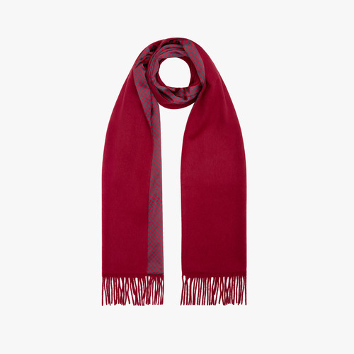 Red carmine fringed scarf, "Lunar New Year"