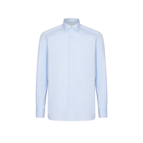 Oxford blue classic plain shirt "Voyageur"