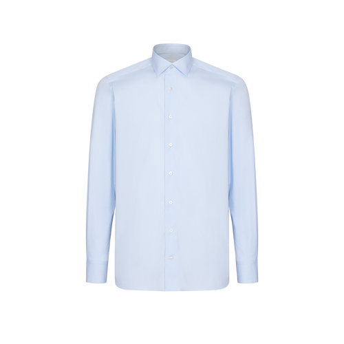 Oxford blue classic plain shirt "Voyageur"
