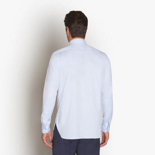 Oxford blue classic plain shirt "Voyageur"