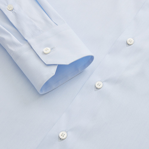 Oxford blue classic plain shirt "Voyageur"