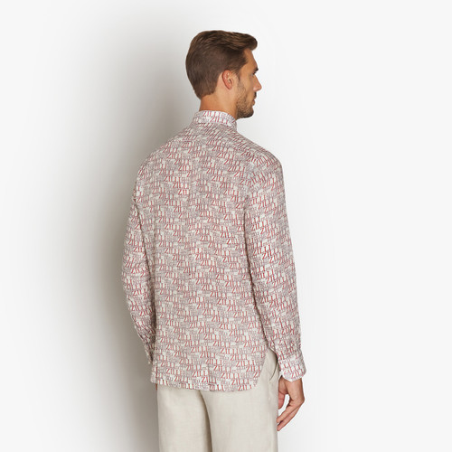 Natural white classic shirt, "ZILLI" monogram 