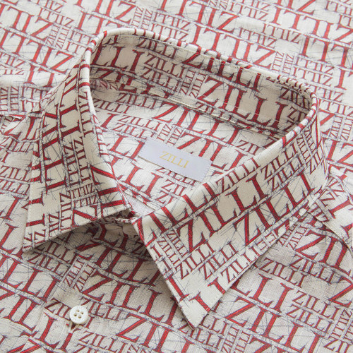 Chemise classique blanche, monogramme "ZILLI" 
